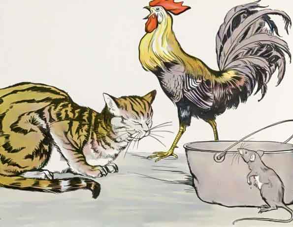 The Cat, The Cock and the young Mouse